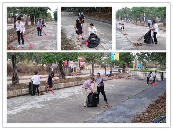 图2 师生在清理落叶和施工灰土.jpg